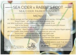 Rabbit’s Foot X Sea Cider Paired Dinner